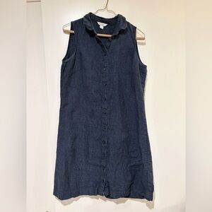 garnet hill amelia linen dress Garnet Hill | Dresses | Garnet Hill Womens Amelia Linen Dress Lt Blue Coastal Grandmother Euro Flax